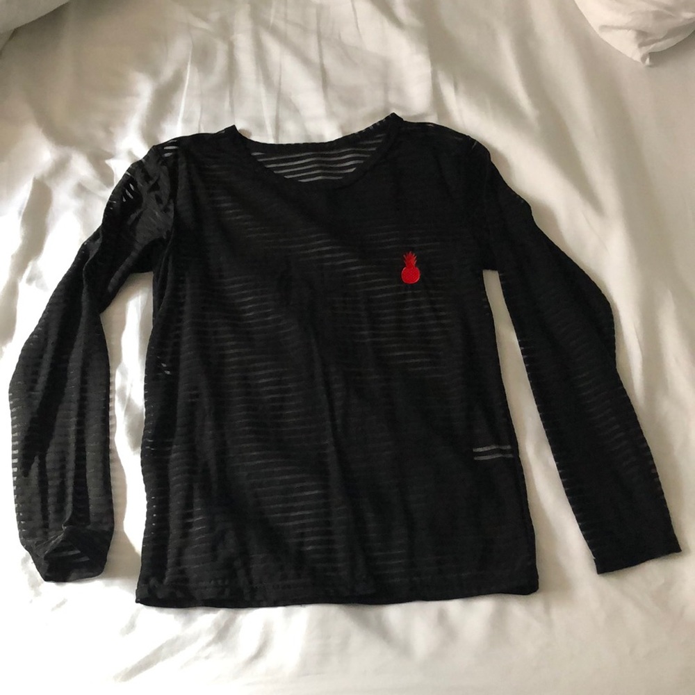 J J Malibu striped sheer top